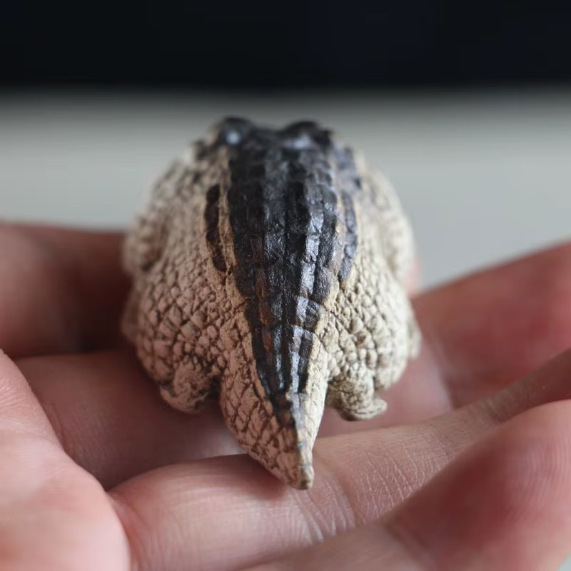 Decoraciones de Té para Mascotas: Crocodilo de Arcilla Púrpura, Ornaments de Ceremonia de Té Manual — imagen 6