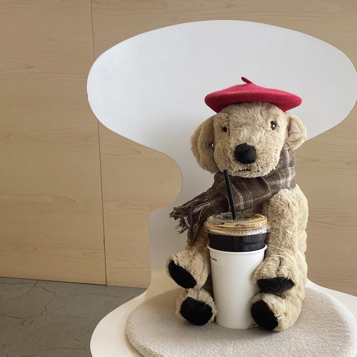 Ins Solid Color Wool Beret Mini Decorative Funny Pet Hat for Dog 1 buyer — image 2