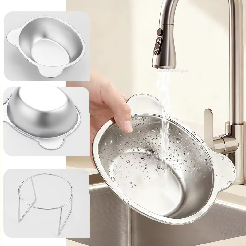 Bol de Comida Elevado a 15° con Cuello Inclinado para Gatos - Acero Inoxidable 304 Resistente al Impacto y Fácil de Limpiar — imagen 2