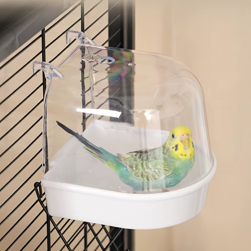 Baño de Aves Transparente - Ducha Impermeable para Loros, Amorosos y Cururos con Manija Fácil de Agarrar — imagen 5