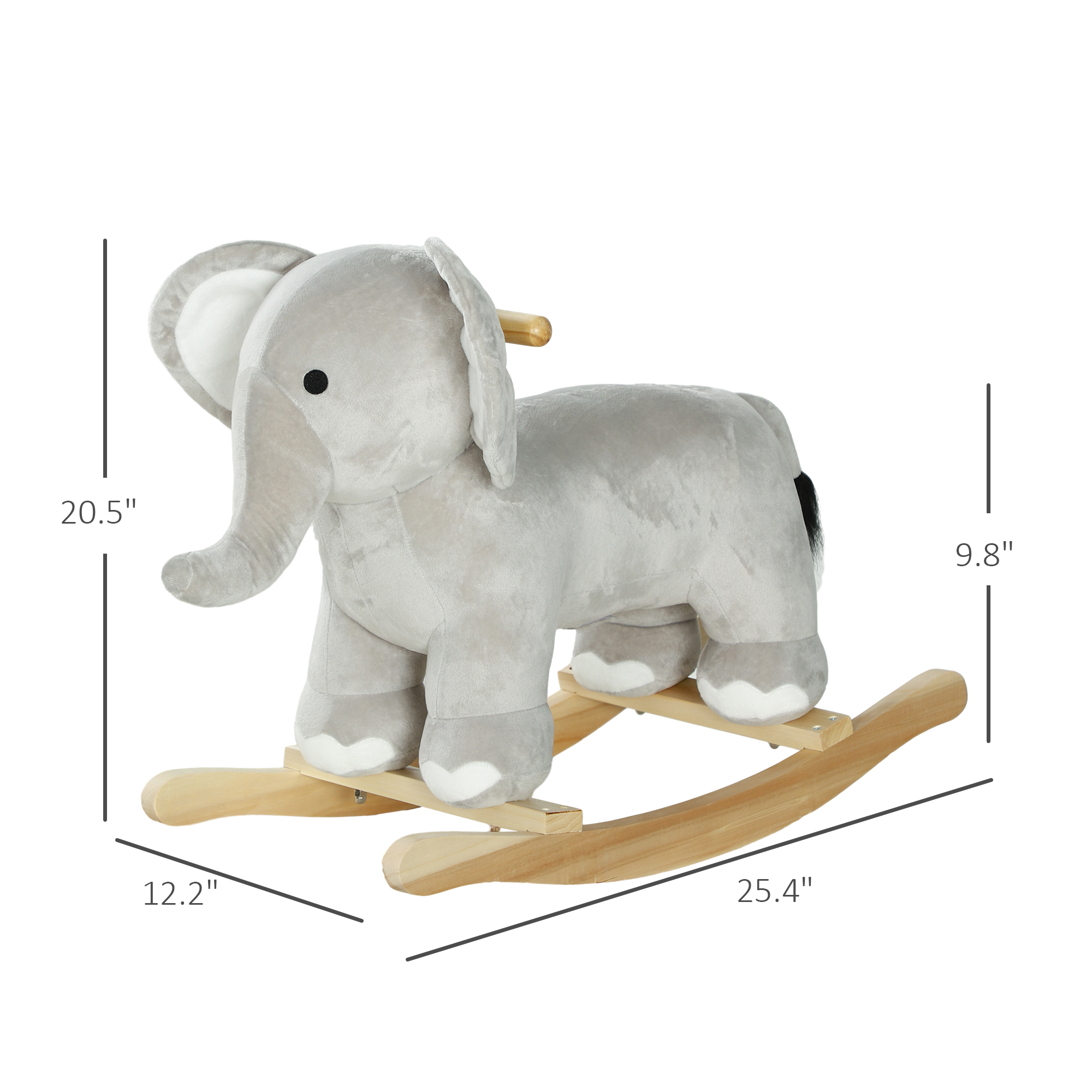 Elefante de Roca con Sonidos Realistas, Juguetes de Caballo para Niños Edad 2-4, Gris — imagen 4