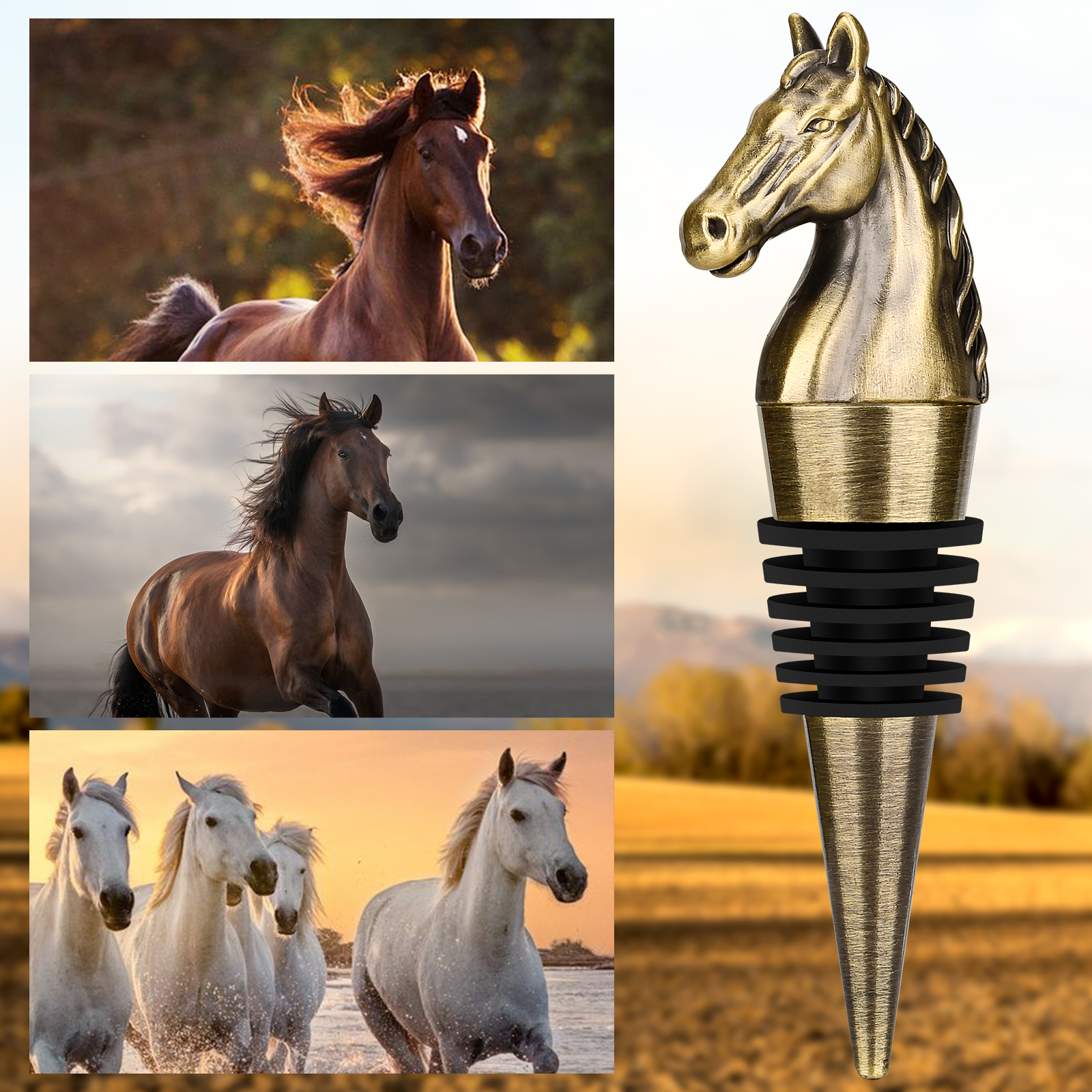 Luxury Horse Head Wine Bottle Stopper Animal-shaped Wine Stopper For Preserving Red Wine, A Kitchen Storage Gift, A Birthday Gift For Universal Wine Preservation Supplies — image 13