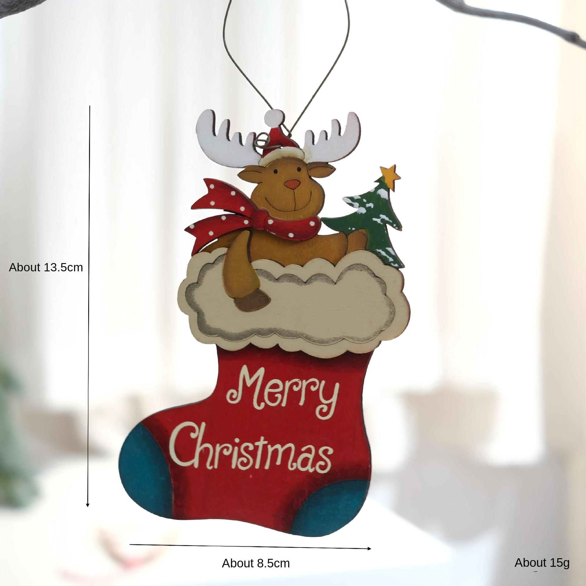 Decoración Navideña de Madera con Santa, Ciervo y Zapatos — imagen 8