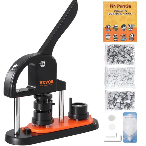 Button Maker Machine, 0.98 Inch 25mm Pin Maker With 500pcs Button Parts, Button Maker With Panda Magic Book, Ergonomic Arc Handle Punch Press Kit, For Children DIY Gifts And Christmas — imagen 3