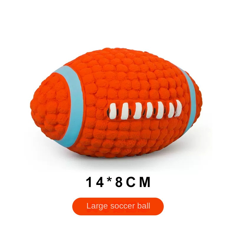 Pelota de Fútbol Rugby con Sonido para Limpiar Dientes, Textura Espesa y Resistente para Perros Grandes Juguetes de Látex — imagen 10
