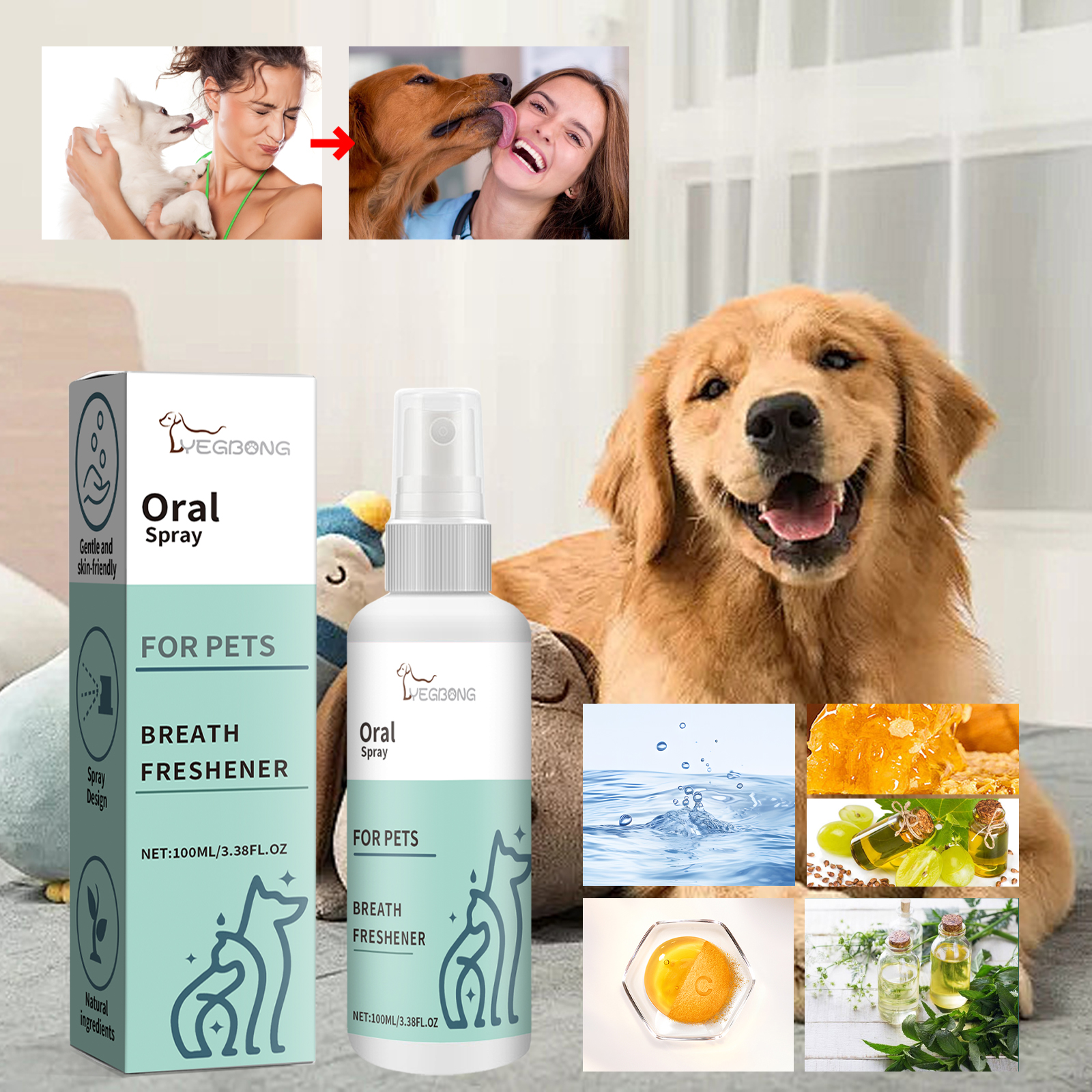Pet Mint Fresh Breath Spray, Clean Your Dog's Bad Breath Fresh Breath Care — image 4