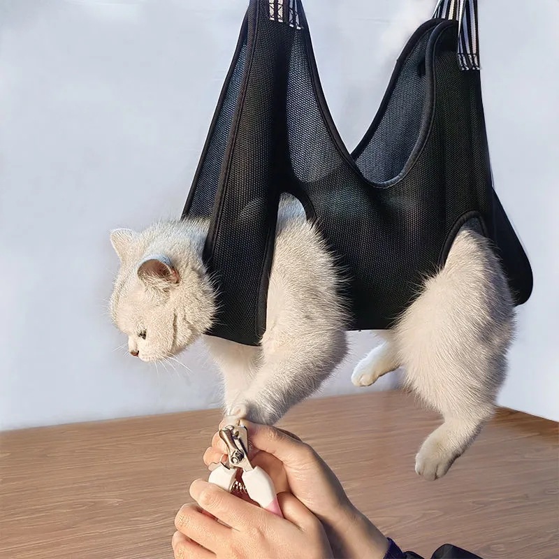Pet Grooming Hammock for Cats and Dogs, Nail Trimming Bed, Small to Medium Size Pet Restraint Bag — image 3