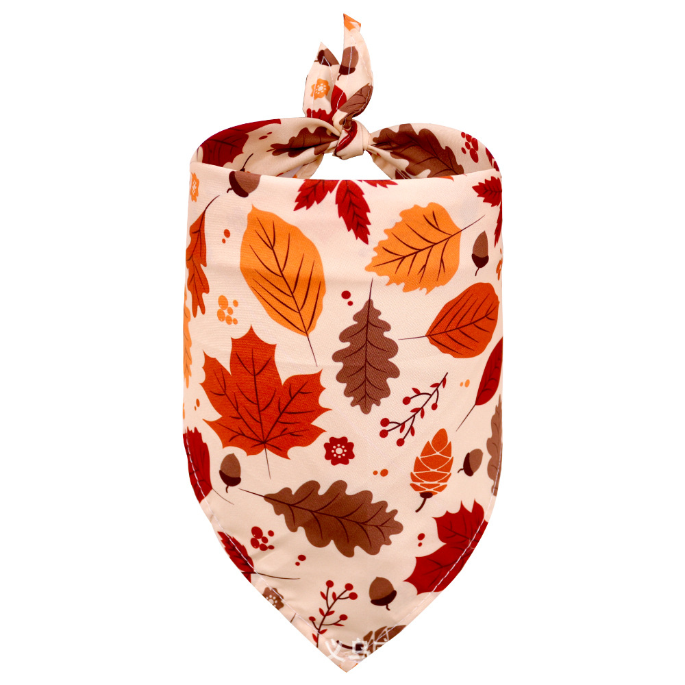 Bandana de Acción de Gracias para perros y gatos, bufanda de cuello triangular de calabaza con hoja de arce — imagen 11