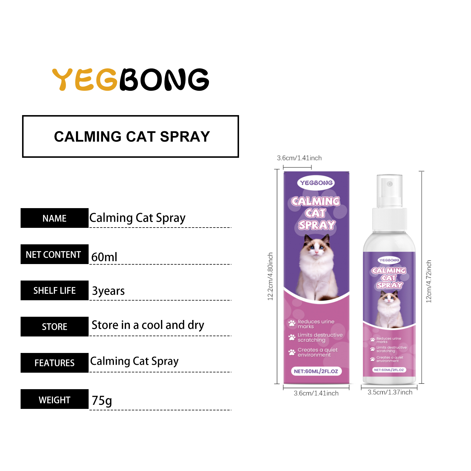 Spray Calmante para Gatos de 60 ML - Alivio Natural contra Ansiedad y Comportamientos Indeseables — imagen 7