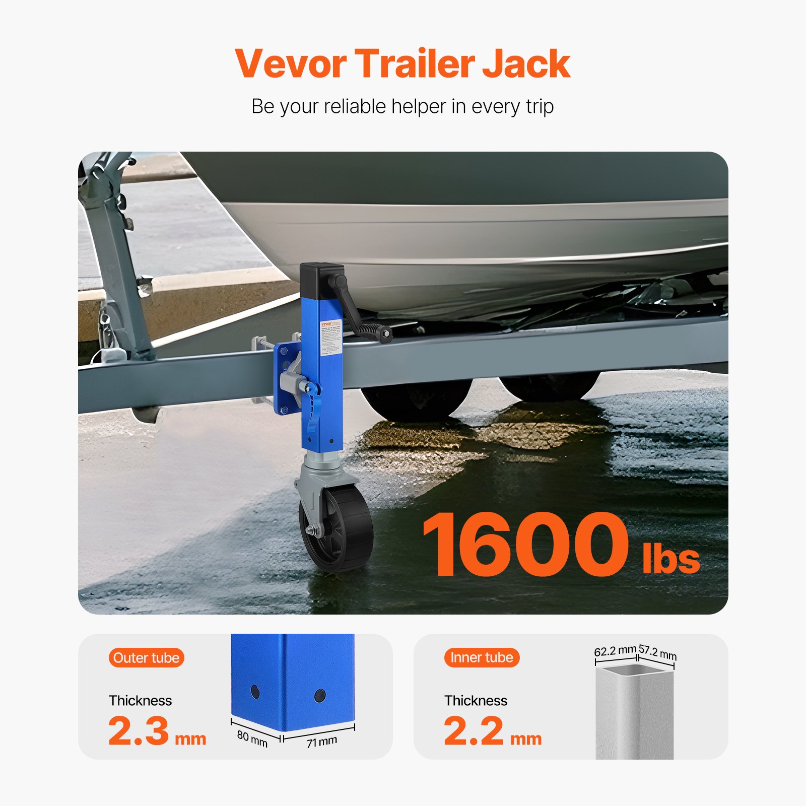 Acerca de la polea para remolque con rueda, 1600 lbs de capacidad pesada, giratoria, para remolques de barcos, caballos y utilitarios — imagen 3
