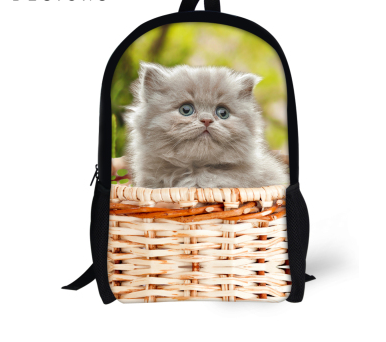 Mochila de Gato para Niños - Cómica con Animales 3D en Denim para Chicos y Chicas — imagen 24