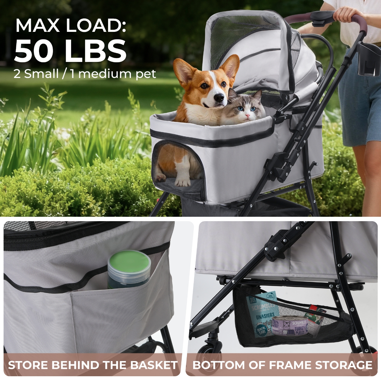 Carrito De Paseo Plegable Para Pequeños Perros Y Gatos — imagen 13