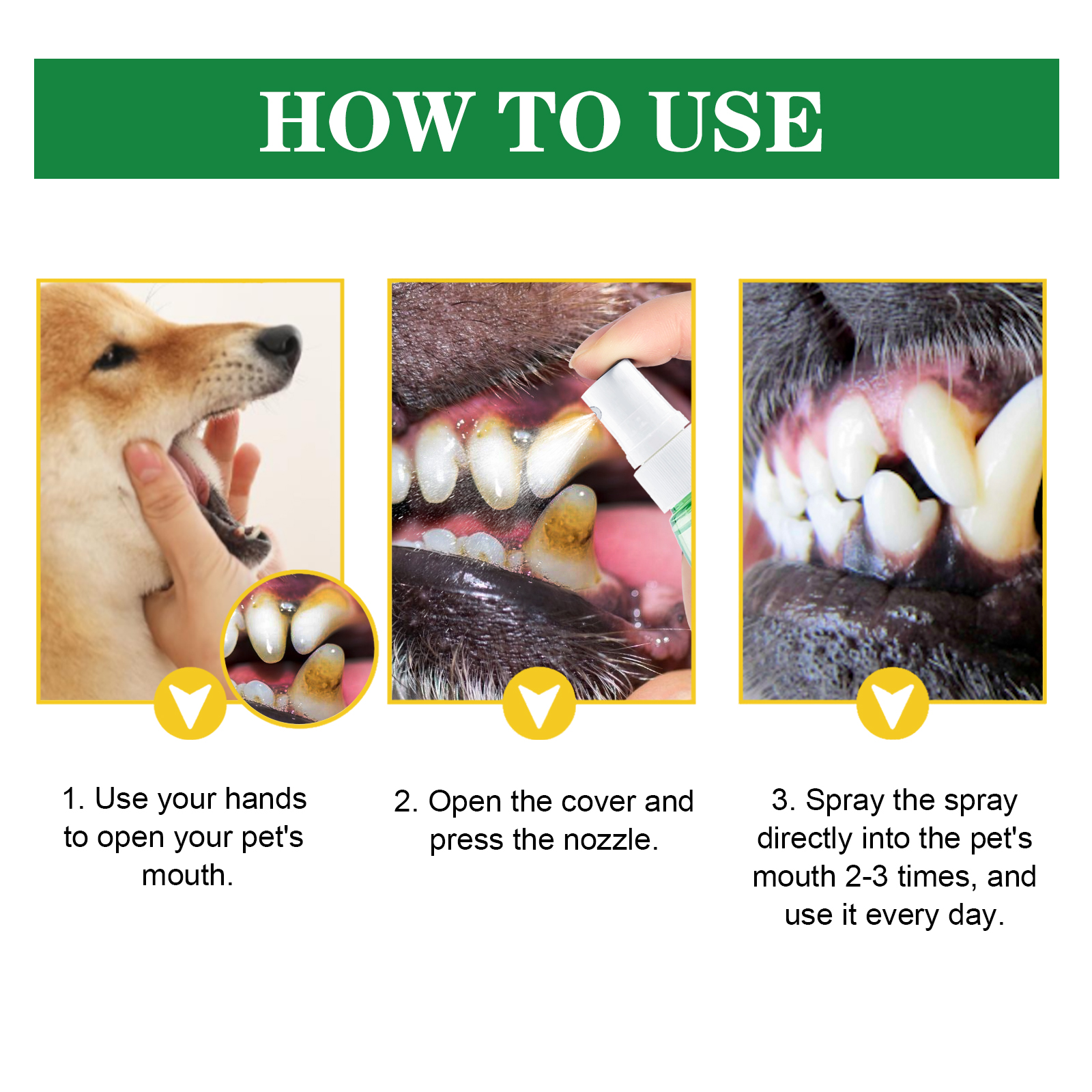 Yegbong Pet Tooth Deodorizer Spray, Cats And Dogs Universal Mouth Cleaning Breath Freshening Spray — image 5