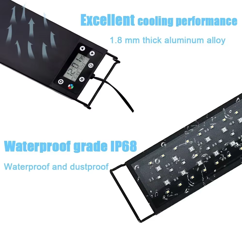 Luz LED de Espectro Completo 24/7 para Acuario de 30-60cm, Lámpara de Crecimiento para Plantas Acuáticas, Decoración de Pecera, IP68 Impermeable, 100V-240V — imagen 4
