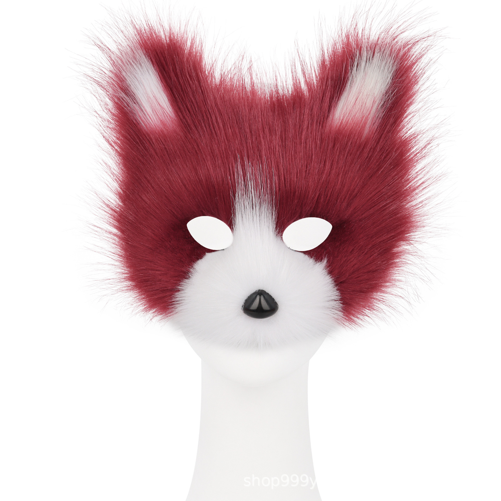 Halloween Party Furry Half-Face Cat Fox Mask Cosplay Cat Face Mask Accessory — image 4