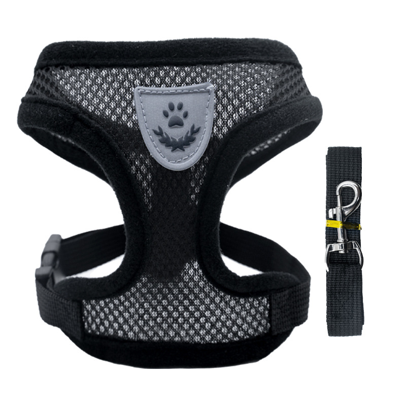Adjustable pet harness set (small dogs/cats): vest, collar, leash. Fits French Bulldogs, Chihuahuas, etc — image 5