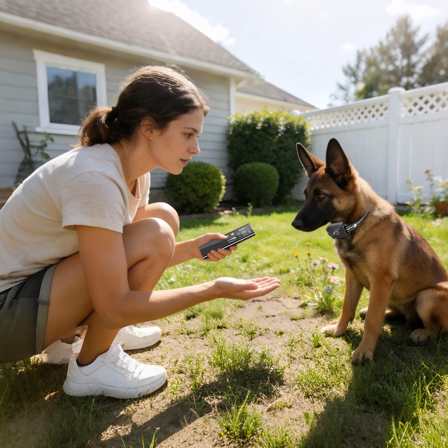 Collar Antiladridos y de Descarga 2 en 1 para Perros Collar de Entrenamiento con Control Remoto Recargable Impermeable IP68 con 3 Canales para Perros Medianos y Pequeños — imagen 3