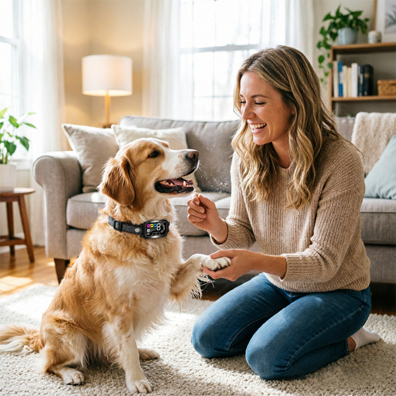 Smart Dog Bark Control Collar w/ Color Screen, Multi Stop Modes, 8-Level Sensitivity, IP67 Waterproof — image 4