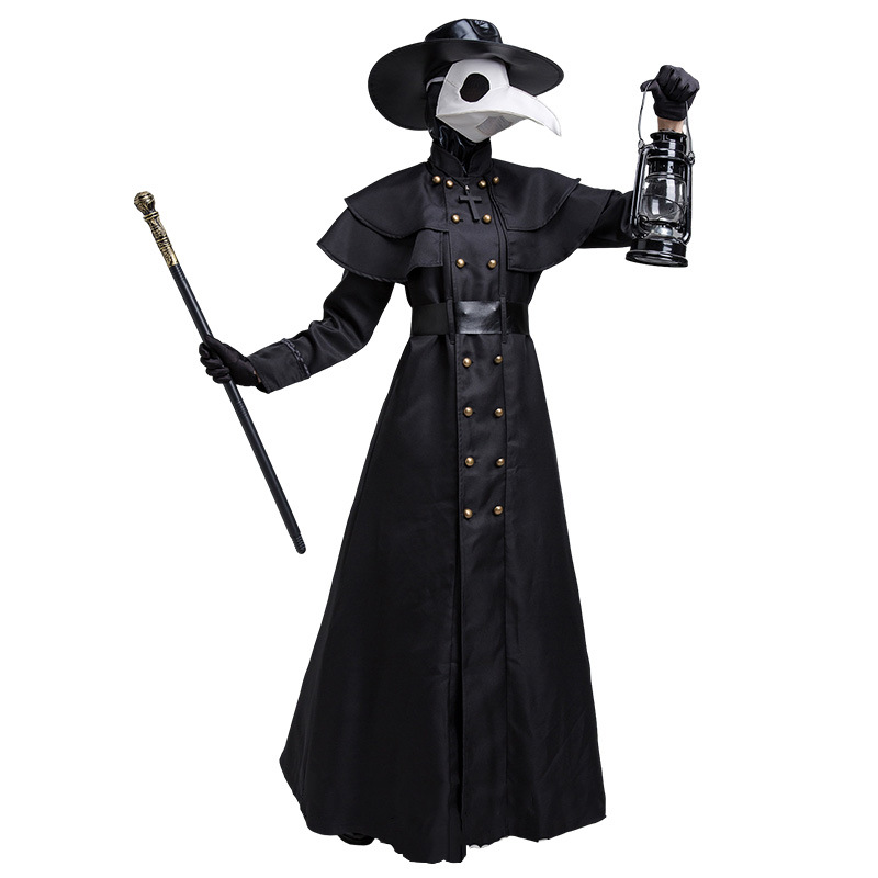 Disfraz de Doctor de la Peste Medieval de Halloween con Cara de Halcón y Boca Larga — imagen 13