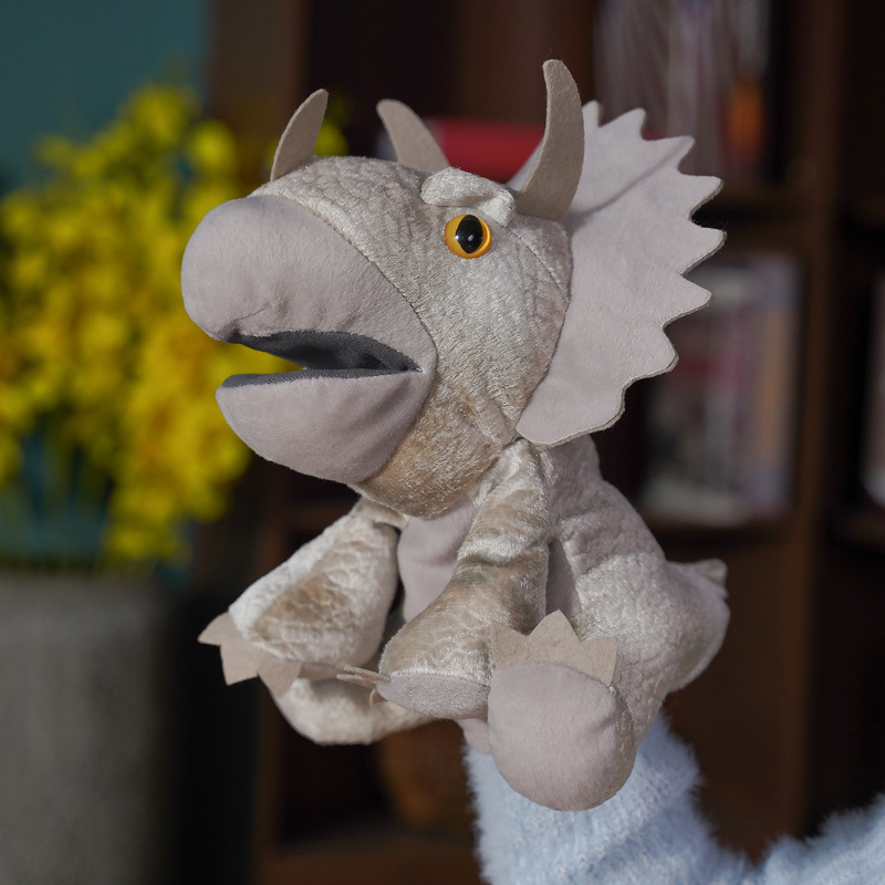 New Plush Simulation Dinosaur Hand Puppet Plush Tyrannosaurus Rex Children's Early Education Toy Ventriloquism Finger Doll — image 6