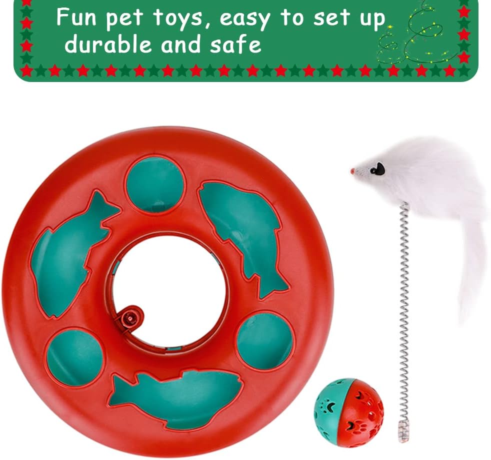 Cat Toys Cat Toys For Indoor Cats Interactive Kitten Toys Roller Tracks With Catnip Spring Pet Toy With Exercise Balls Teaser Mouse — image 6