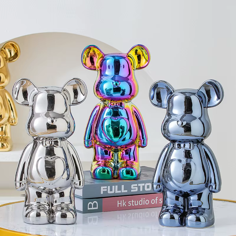 17/27/cm Aesthetic Bear Brick Ceramic Statue Teddy Bear Decor Action Figure Sculptures Ornament for Room Home Decoration Crafts — image 6