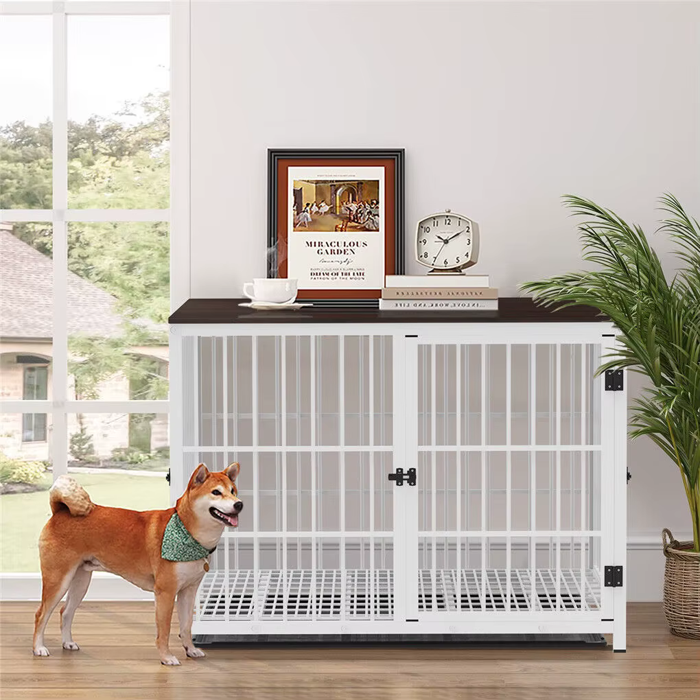 Caja para Perros de Alto Rendimiento - Estilo Mueble con 3 Puertas y Plato Retirable — imagen 1
