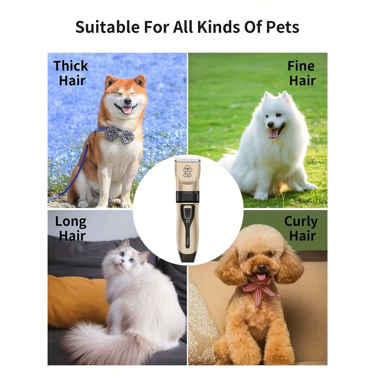 USB Rechargeable Electric Pet Grooming Kit Cordless Trimmer Professional Shaver Tool Set for Dogs & Cats Dog Grooming Essentials — image 4