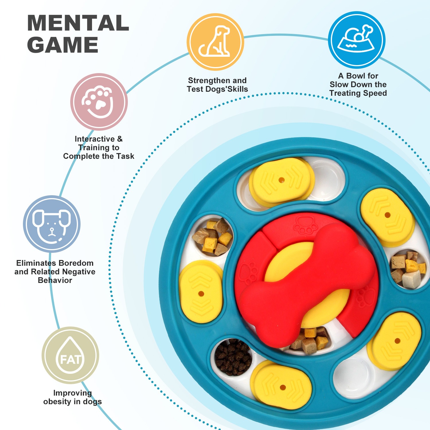 Rotating feeding toy slow food bowl dog turntable chew resistant training puzzle dog toy — image 7