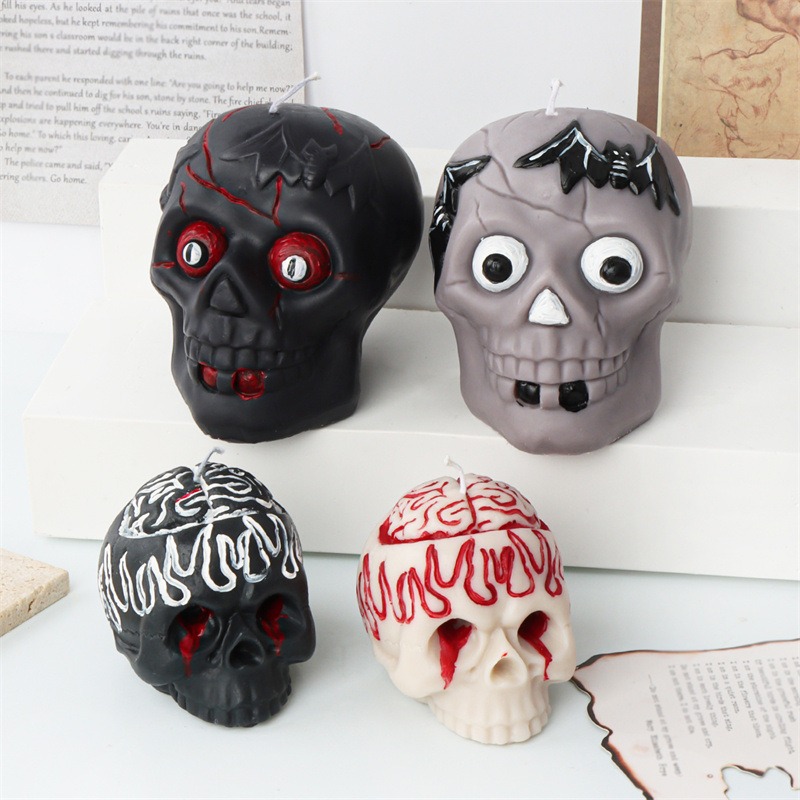 Crow Skull Candle Mold Halloween Creative Three-dimensional Skull Aromatherapy Plaster Ornament Mold — image 1