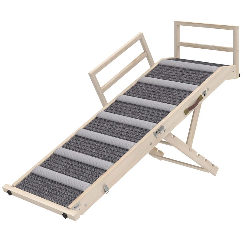 Dog Ramp, Folding Pet Ramp, 4 Adjustable Height From 15 To 19, Dog Step With Side Rails For Small To Large Pets — image 6
