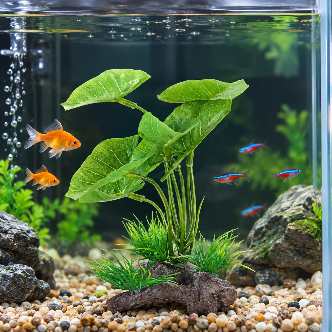 Plantas de acuario para tanque de peces, decoración artificial de plantas submarinas de plástico, ornamentación de pasto marino vívido, paisaje de acuario — imagen 1