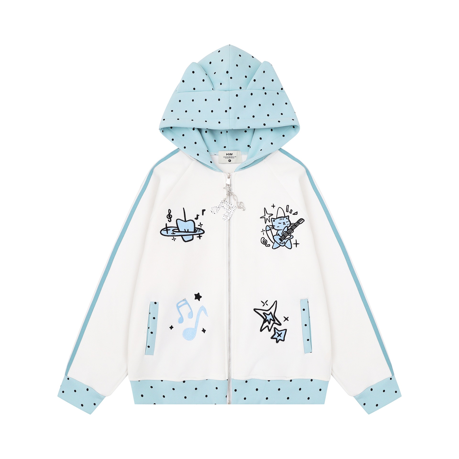 3D zipper cat ear design hoodie — image 4