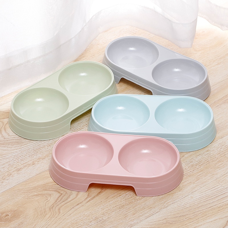 Macarone Double Bowl para Mascotas Plástico Comida y Agua para Perros, Gatos y Pequeños Animales Accesorios de Alimentación Canina y Felina — imagen 4