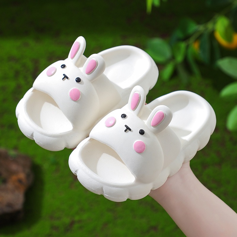 Children slippers home soft bottom non slip indoor and outdoor cute three dimensional cartoon rabbit sandals and slippers — image 7
