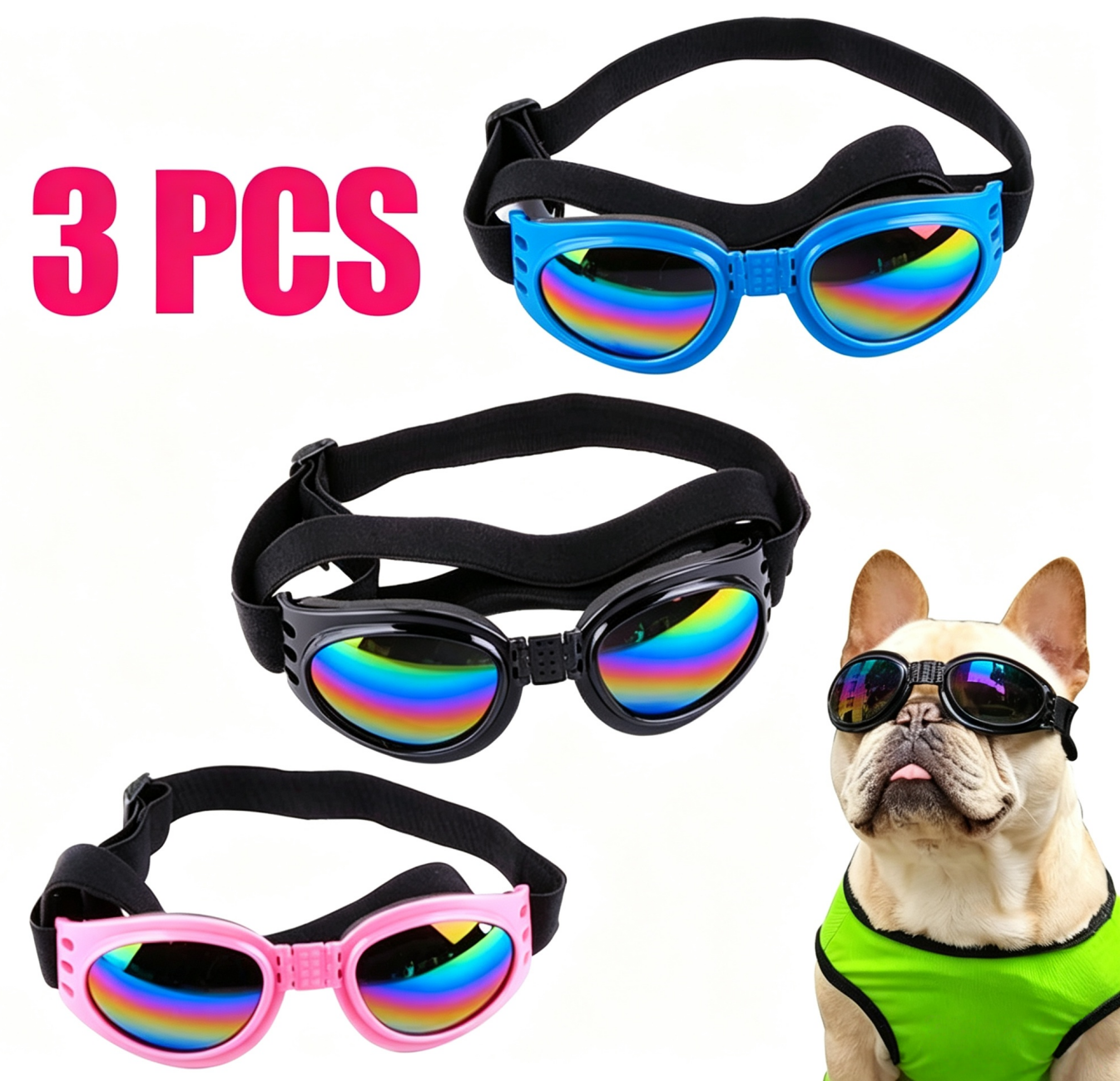 Pet Protection Small Doggles Dog Sunglasses Pet Goggles UV Sun Glasses Eye Wear Adjustable — image 1