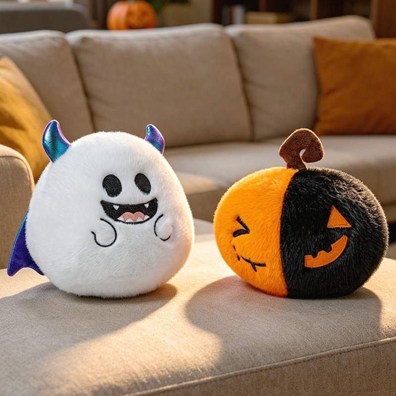 Muñecos de Peluche de Serie Halloween: Calabaza, Araña divertida, Murciélago, Fantasma y Muñeca de Bruja — imagen 3