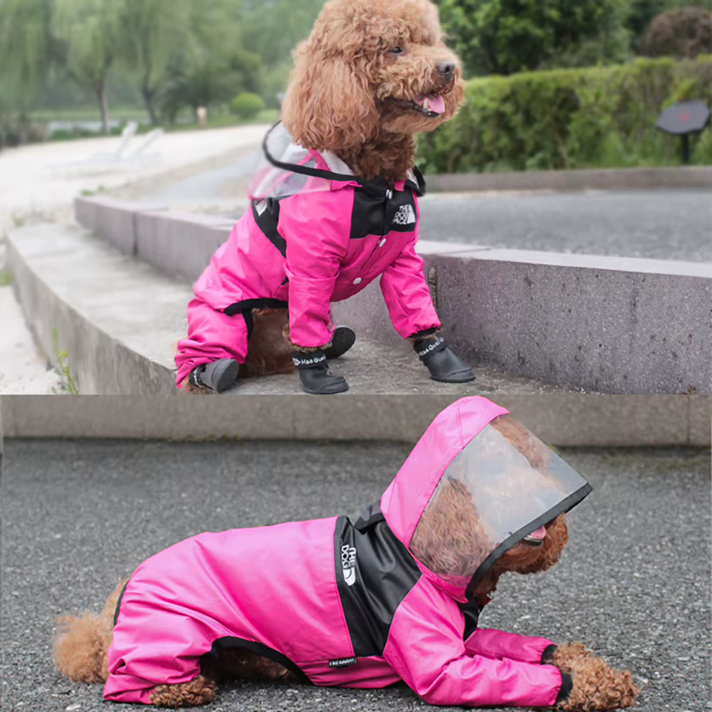 Chaleco de Lluvia para Perros Transparente con Capucha Impermeable — imagen 6