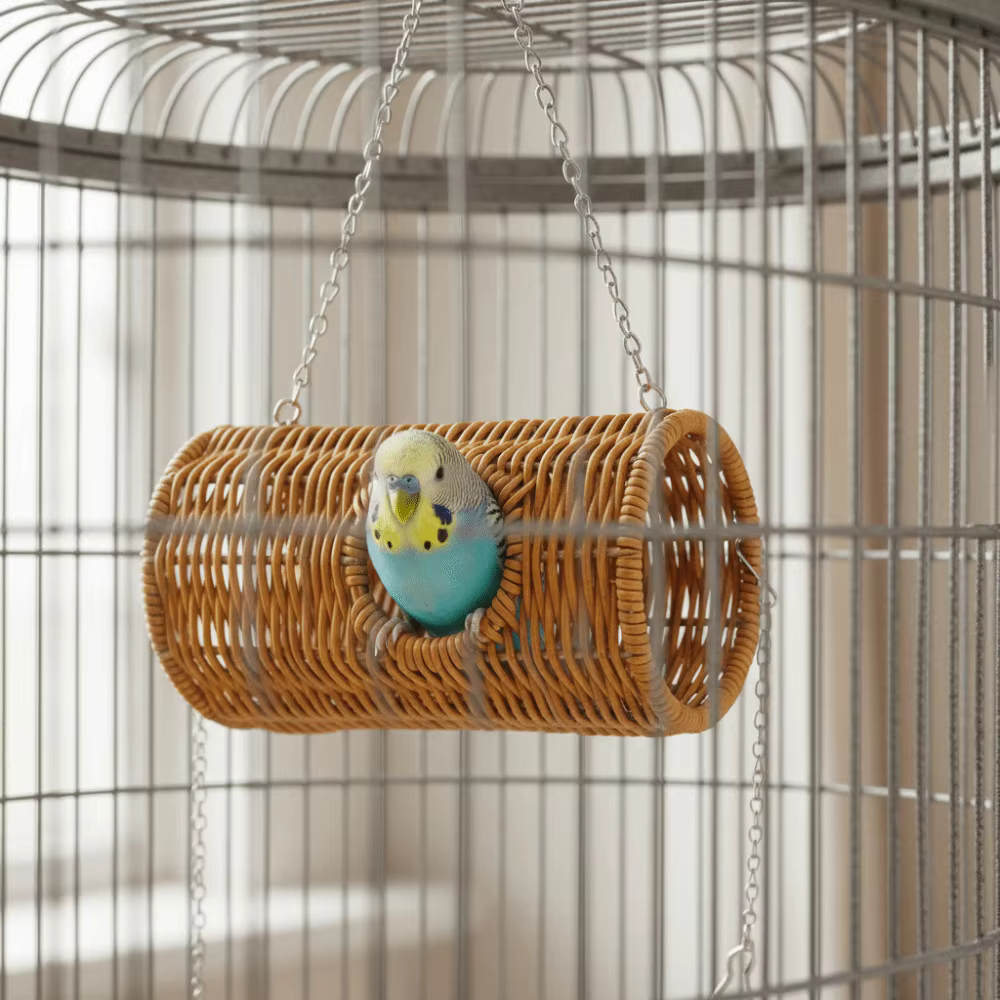 Decorative Bite Resistant Woven Bird Nest Ventilated Durable Bird Cage Hammock Cooling Hanging Hammock Bed Bird Breeding — image 2