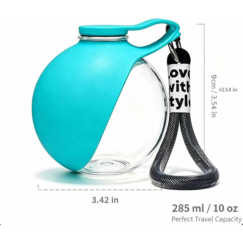 Portable Dog Water Bottle, 285ml BPA Free PETG Pet Travel Water Bottle With Foldable Silicone Bowl, Leak Proof Hands-Free Collar Clip Design For Small Dogs Walking Hiking Camping — image 3