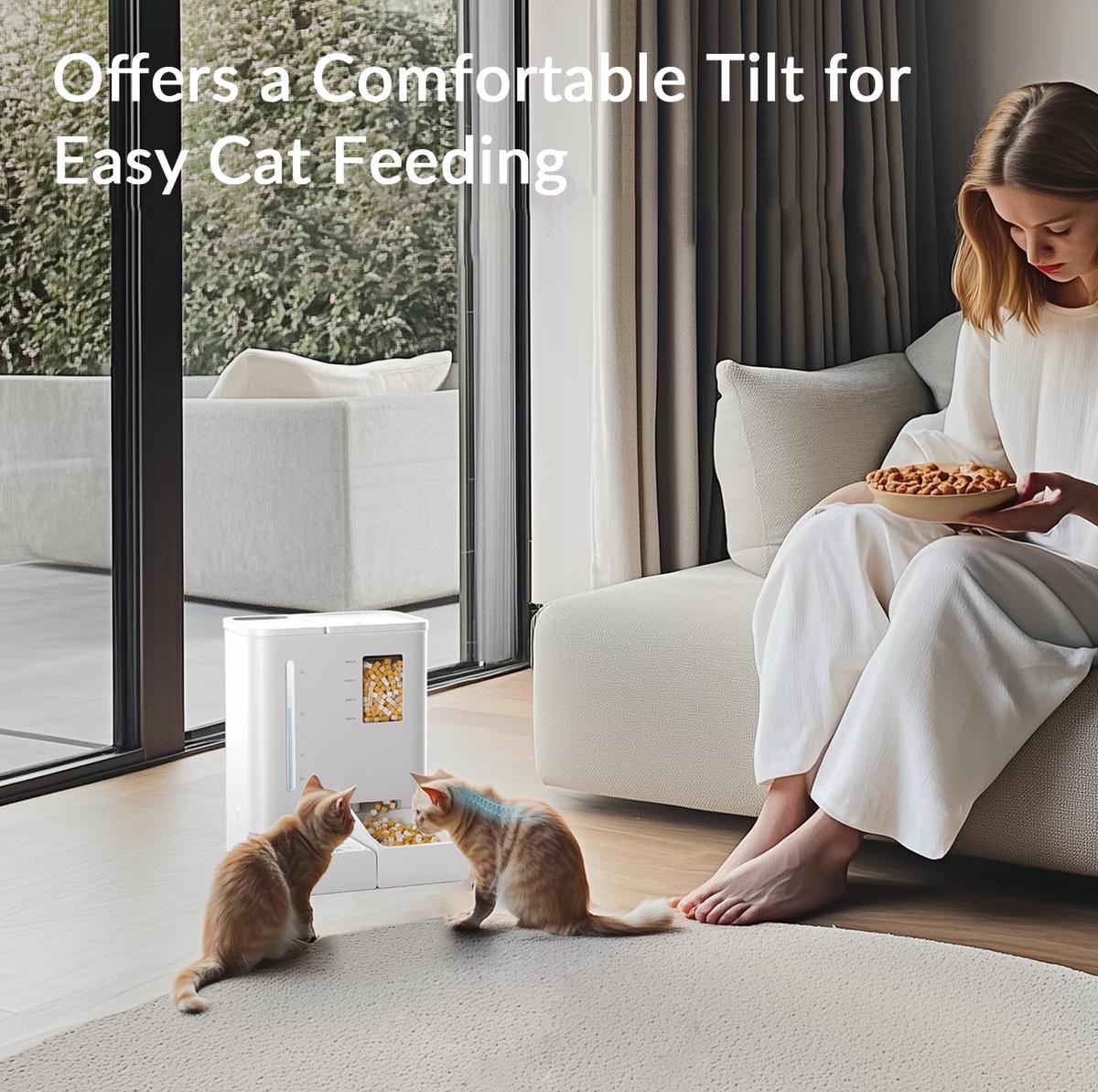 Waithem Alimentador y Bebedor Automático WiFi para Mascotas 2 en 1, Controlado por App, Capacidad de 2 Semanas, Desmontable y Limpiable, Resistente a Humedad — imagen 7