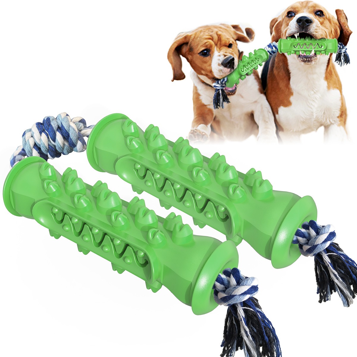 Pet Supplies Dog Toy Tooth Grinding Stick Bite Resistant Tooth Cleaning Bone Toothbrush Dog Bite Toy Belt Rope 2 — image 3
