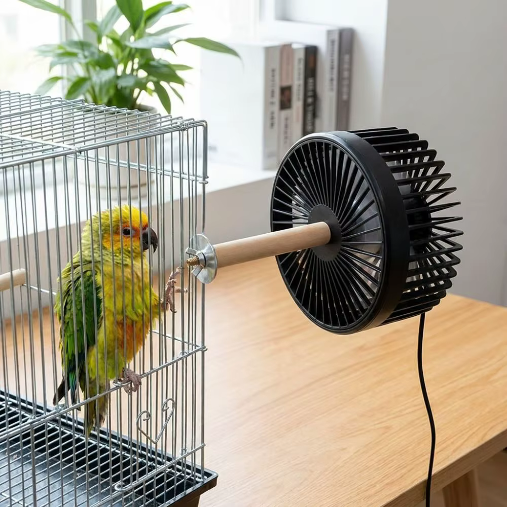 USB Powered Bird Cage Cooling Fan Low Noise Air Circulation Pet Cage Circulation Fan Adjustable Wind Speed Cage-mounted — image 3