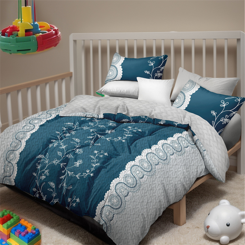 Colección de Edredón Floral Azul Turquesa 3 Piezas con Fundas de Almohadas Ajustadas, Diseño de 130 GSM Microfibra para Camas Fáciles de Limpiar y Amigables con Mascotas — imagen 7