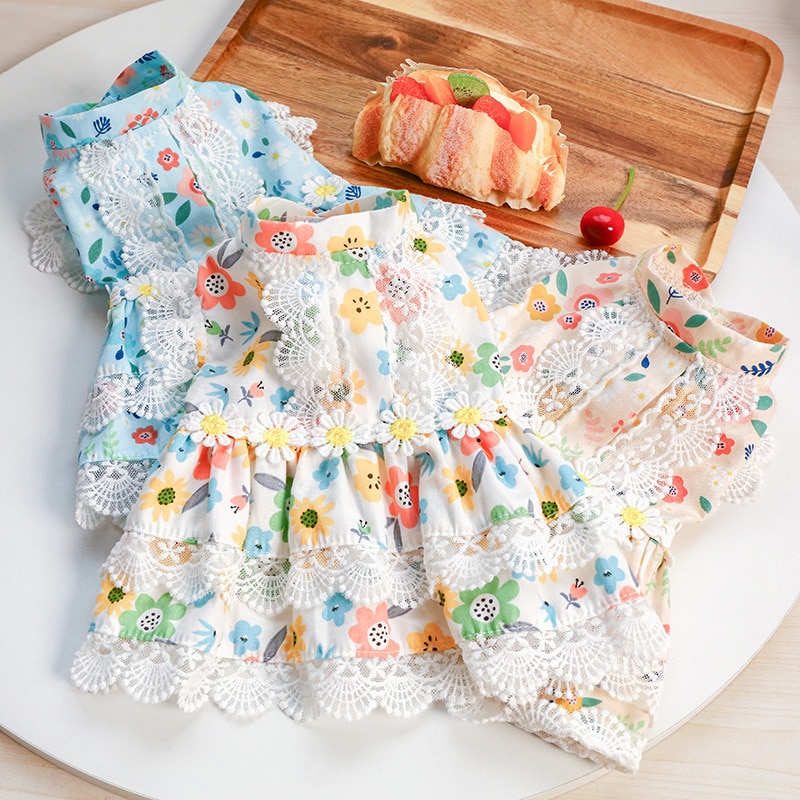 Floral dress dog Clothes skirt Super for dogs Clothing pet Outfits — image 3