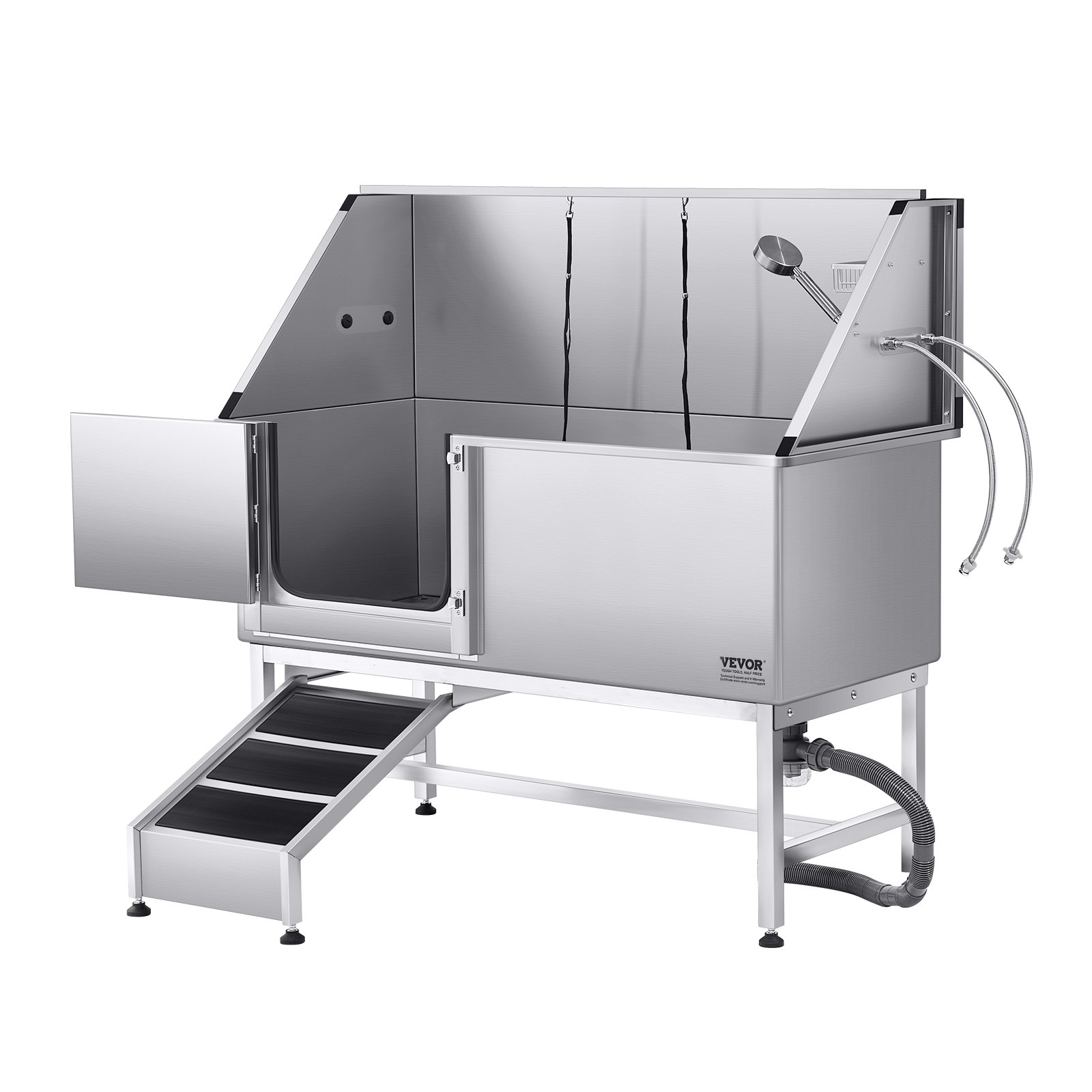 Dog Grooming Bath Tub Stainless Steel W Ramp Water Filter Left — image 5