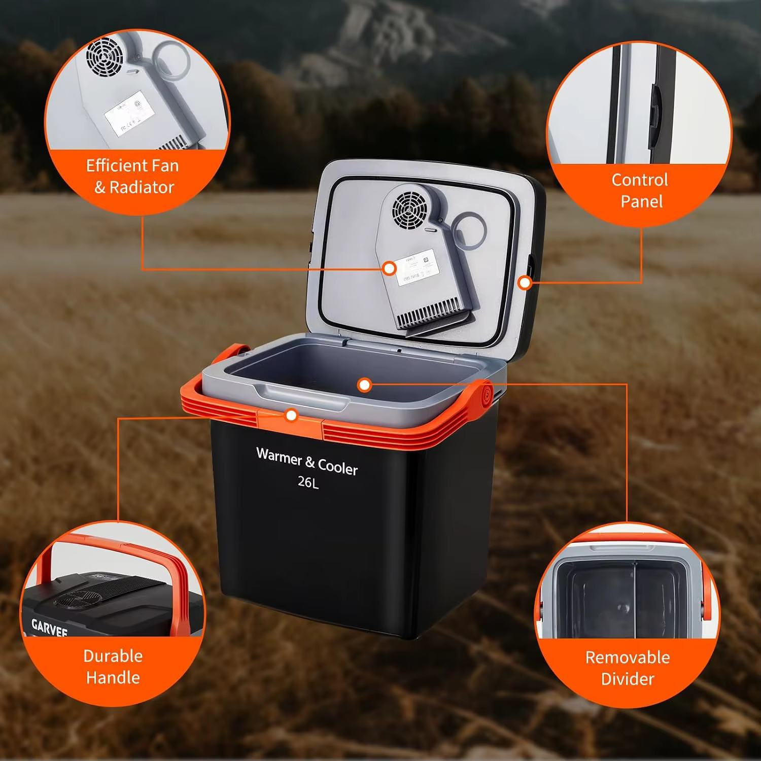 Portable Car Cooler & Warmer, 12V Electric Refrigerator with AC/DC Power — imagen 6