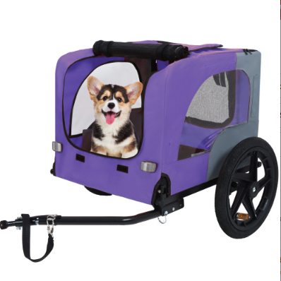 Utdoor Heavy Duty Collapsible Pet Bike Trailer With 16-Inch All Terrain Wheels & Universal Hitch Foldable Dog Cargo Carrier Cart For Bicycles — image 7
