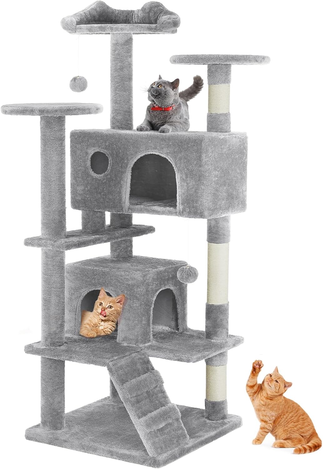 54 -Cat Tree Tower - Multi-level With Sisal Grab Post, Indoor Apartment With Ladder, Plush Toys, Rest And Play — image 6