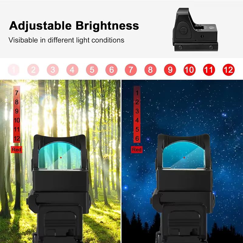 Mini Visor de Punto Rojo MR Red Dot Sight para Ajuste en Railes de 20mm para Caza — imagen 6